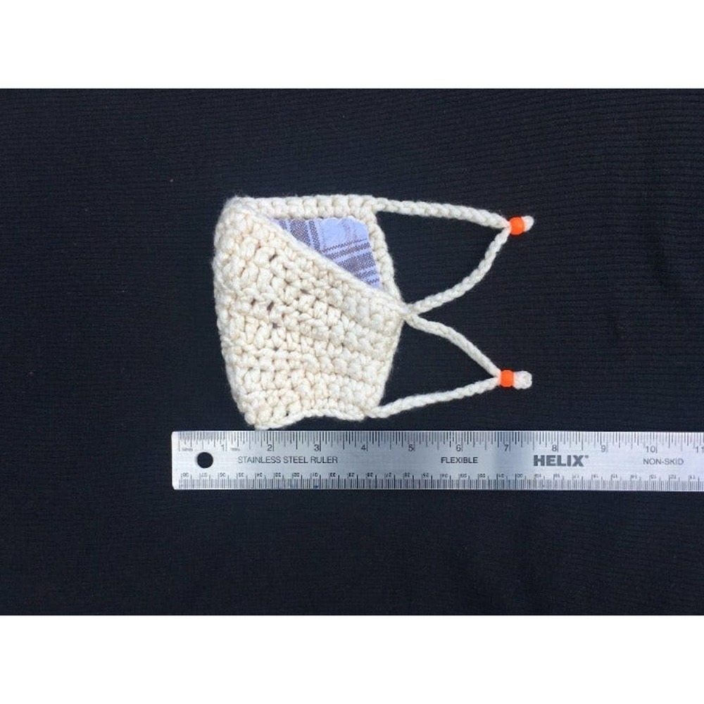 WOMEN Masks Handmade Crochet Reusable, Lined Cream